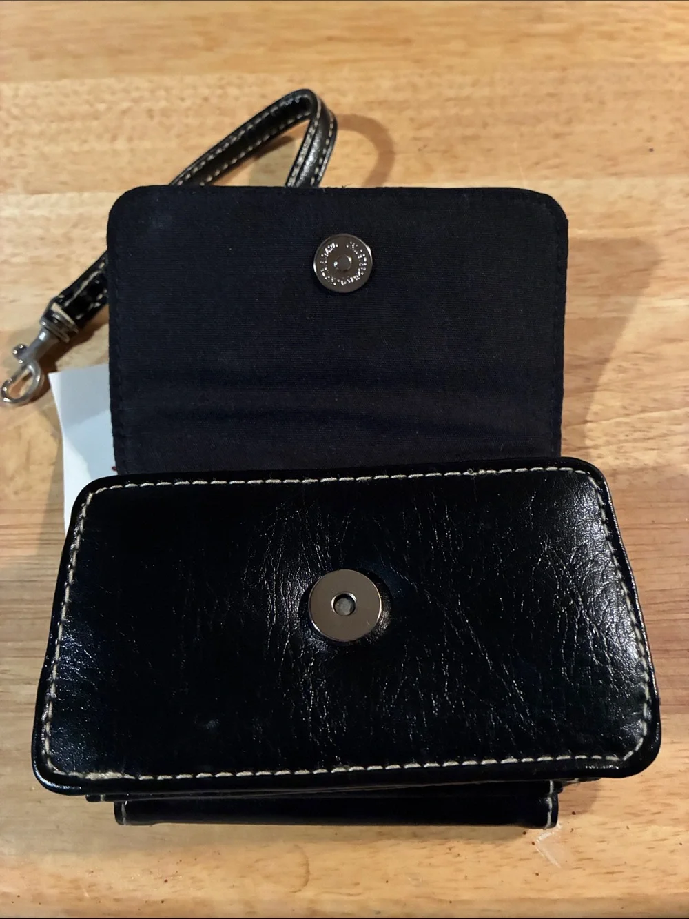 Lane Bryant Black Leather Wristlet Clutch
